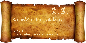 Kalmár Barnabás névjegykártya