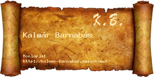Kalmár Barnabás névjegykártya